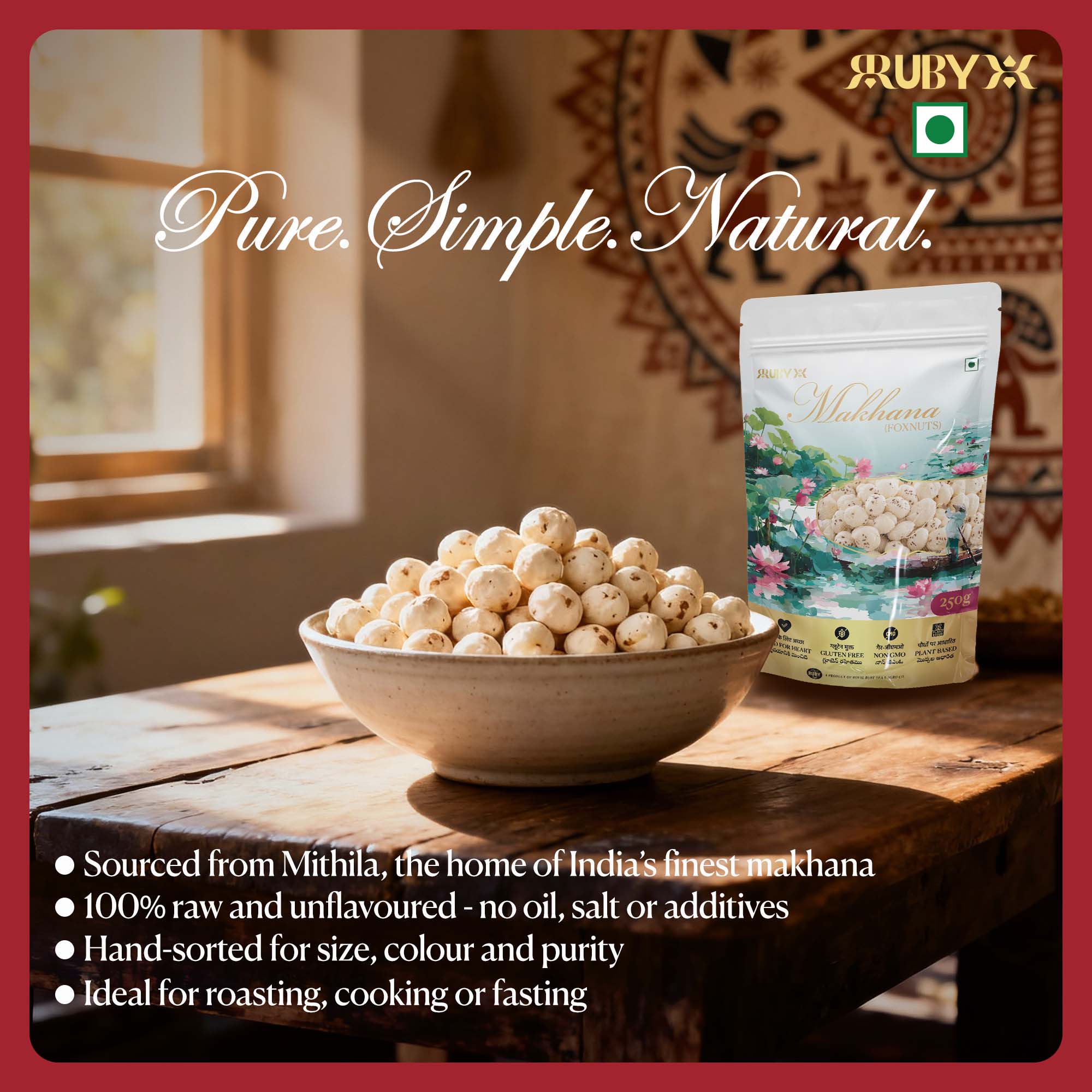 RUBYX Raw Makhana 250g